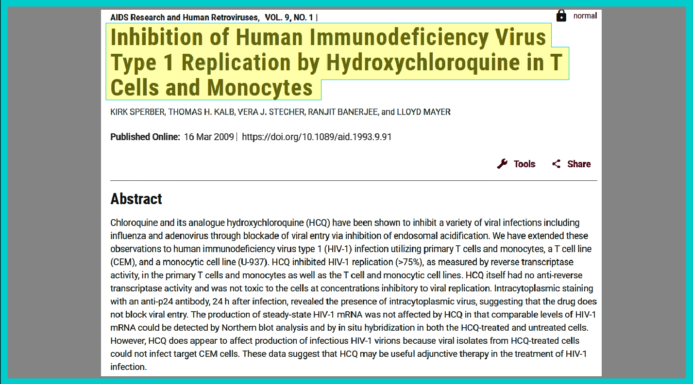 Hydroxychloroquine HIV Q Plus News