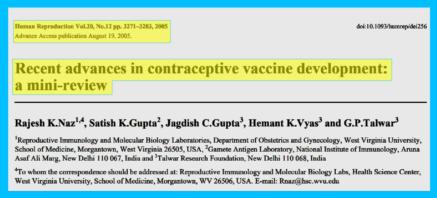 Contraceptive Vaccines 1