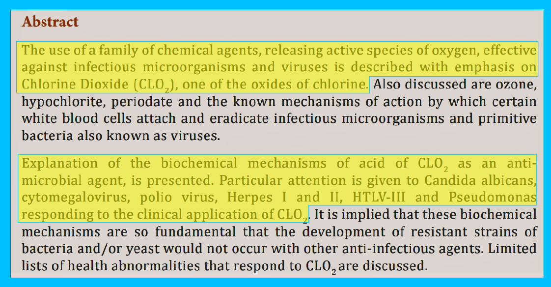 Chlorine Dioxide Effective Viruses Bacteria Fungus