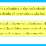 Japan Infant Death Vaccines 2011